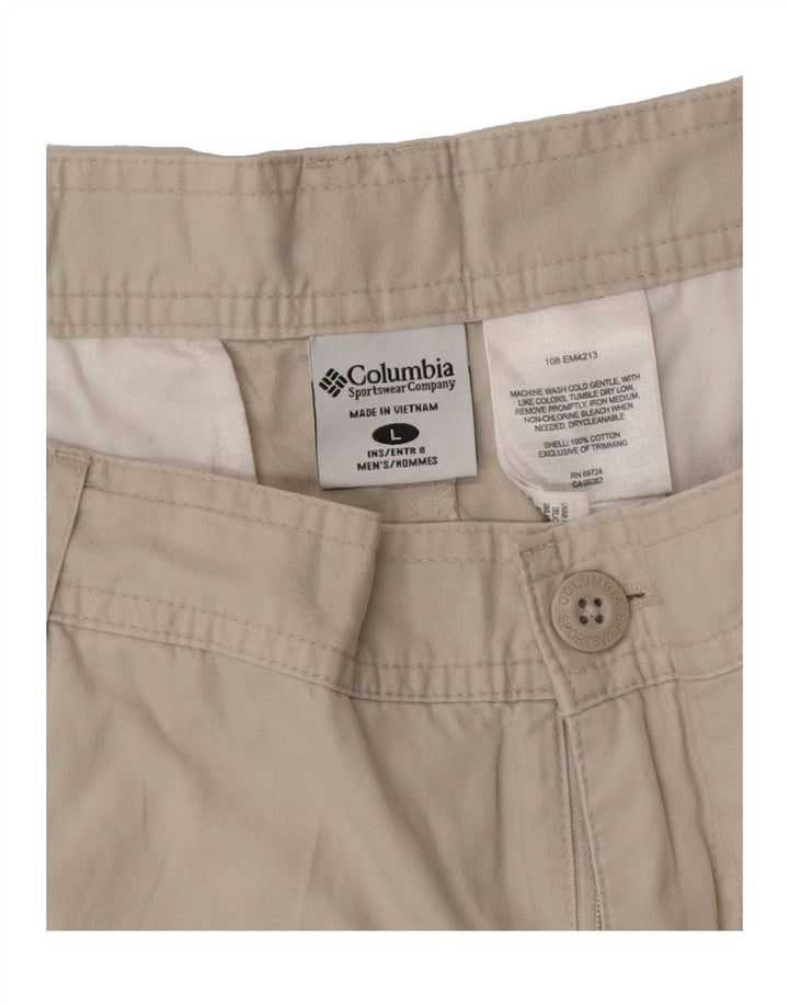 COLUMBIA Mens Cargo Shorts Large W36 White Cotton Vintage Columbia and Second-Hand Columbia from Messina Hembry 
