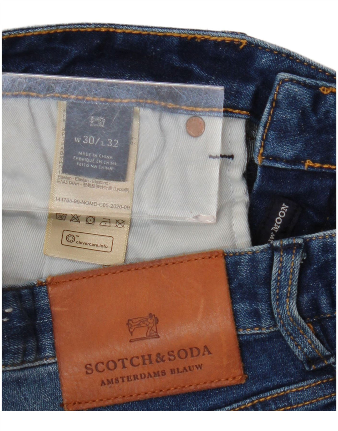 Γυναικείο slim τζιν σορτς SCOTCH & SODA W30 Βαμβακερό μεσαίο μπλε ναυτικό