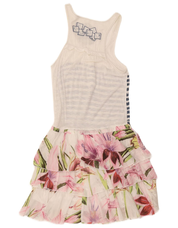 Γυναικείο γραφικό αμάνικο φόρεμα Desigual EU 38 Medium White Floral