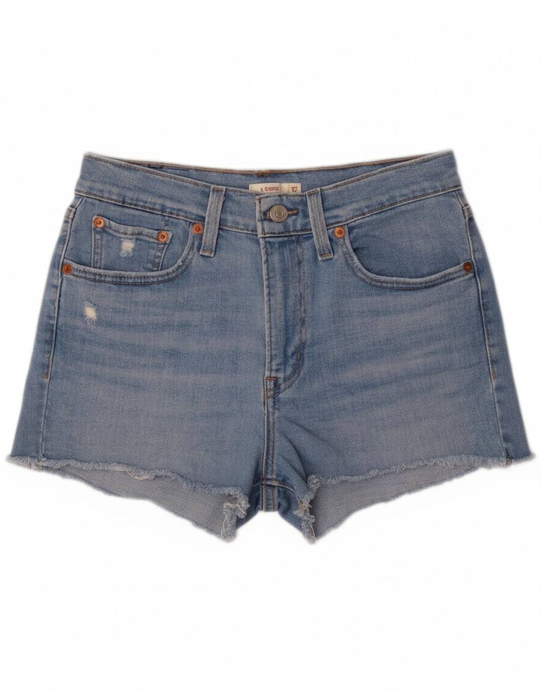 LEVI'S Womens High Rise Denim Shorts W27 Small Blue Cotton