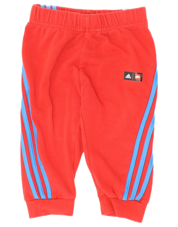 Adidas Boys αθλητική φόρμα παντελόνι Joggers 2-3 ετών κόκκινο βαμβακερό