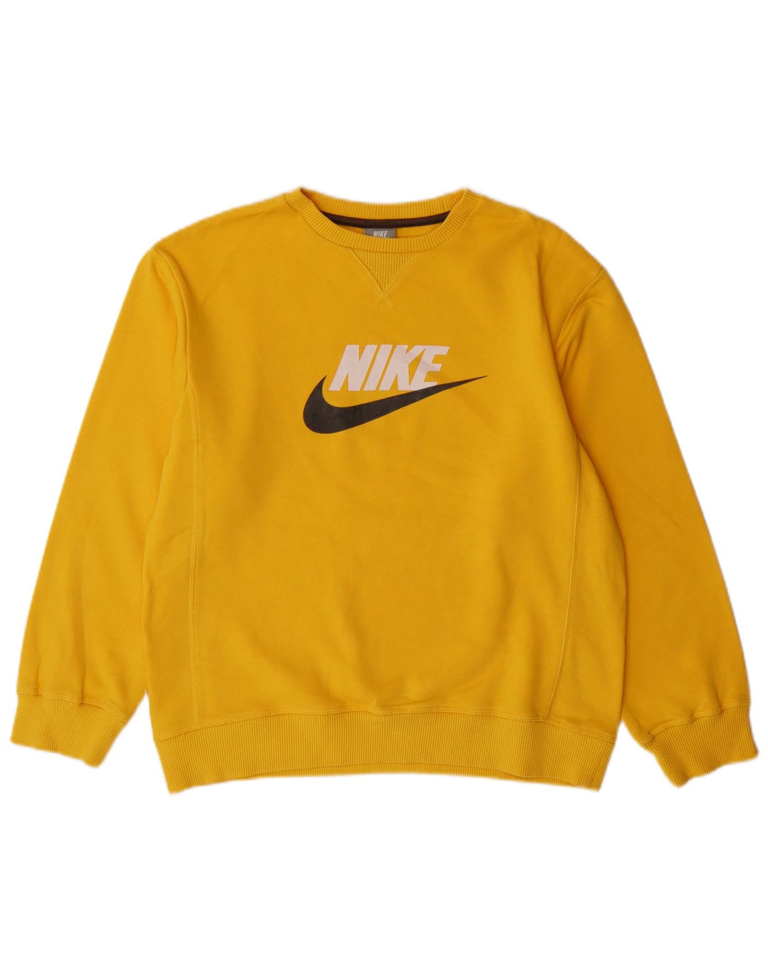 Γραφικό φούτερ Nike Boys Jumper 12-13 ετών μεγάλο κίτρινο βαμβακερό