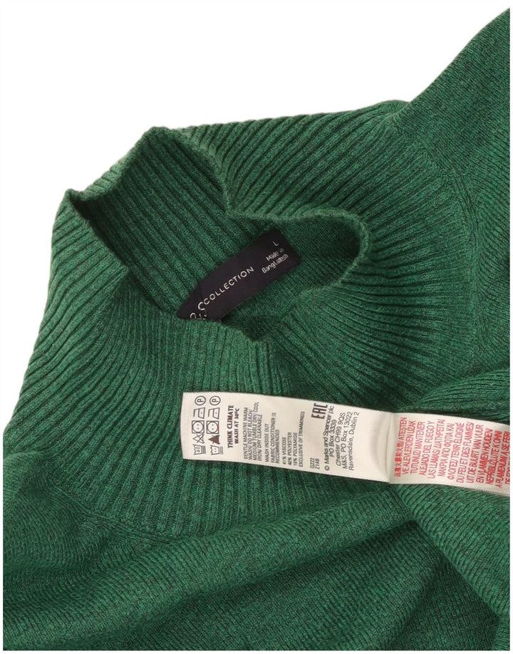 Marks & Spencer Γυναικείο πουλόβερ με παραγάδι με χελώνα πουλόβερ UK 16 Large Gree