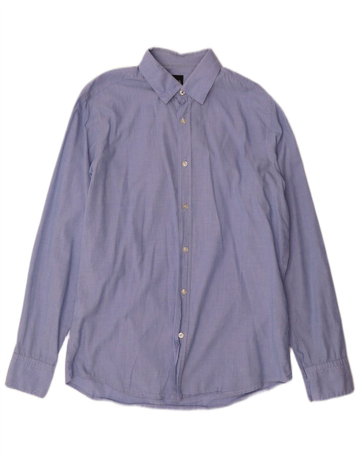 Ανδρικό πουκάμισο Hugo Boss με κανονική εφαρμογή, μεσαίο μπλε βαμβακερό