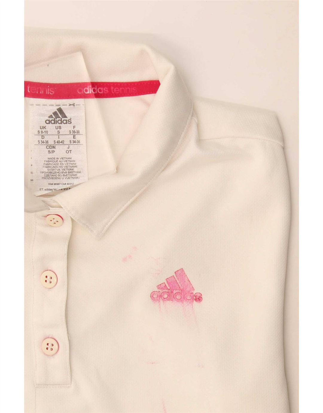 Γυναικείο Adidas Climalite Polo UK 8/10 Small White Polyester