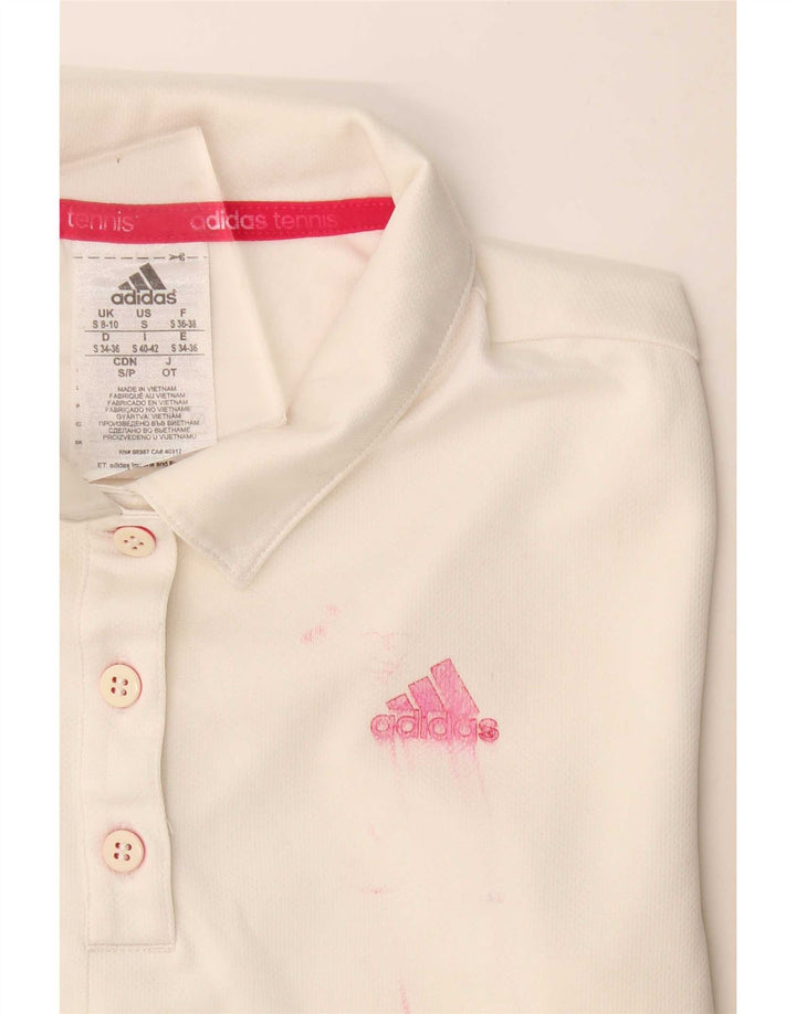 Γυναικείο Adidas Climalite Polo UK 8/10 Small White Polyester
