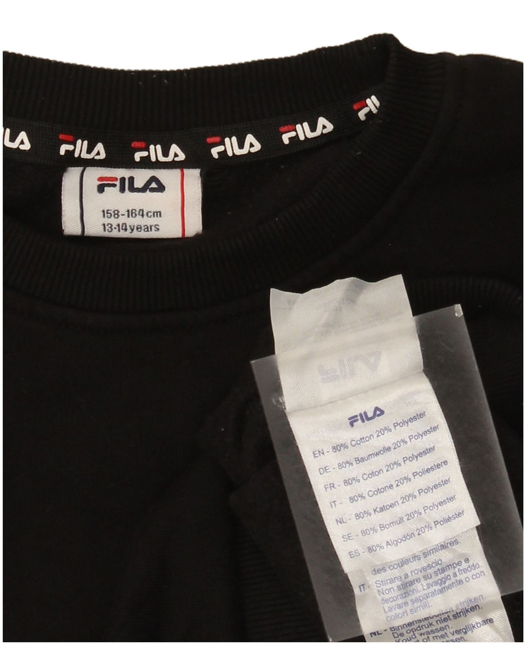 Fila Boys Graphic Φούτερ Jumper 13-14 ετών Μαύρο Βαμβακερό