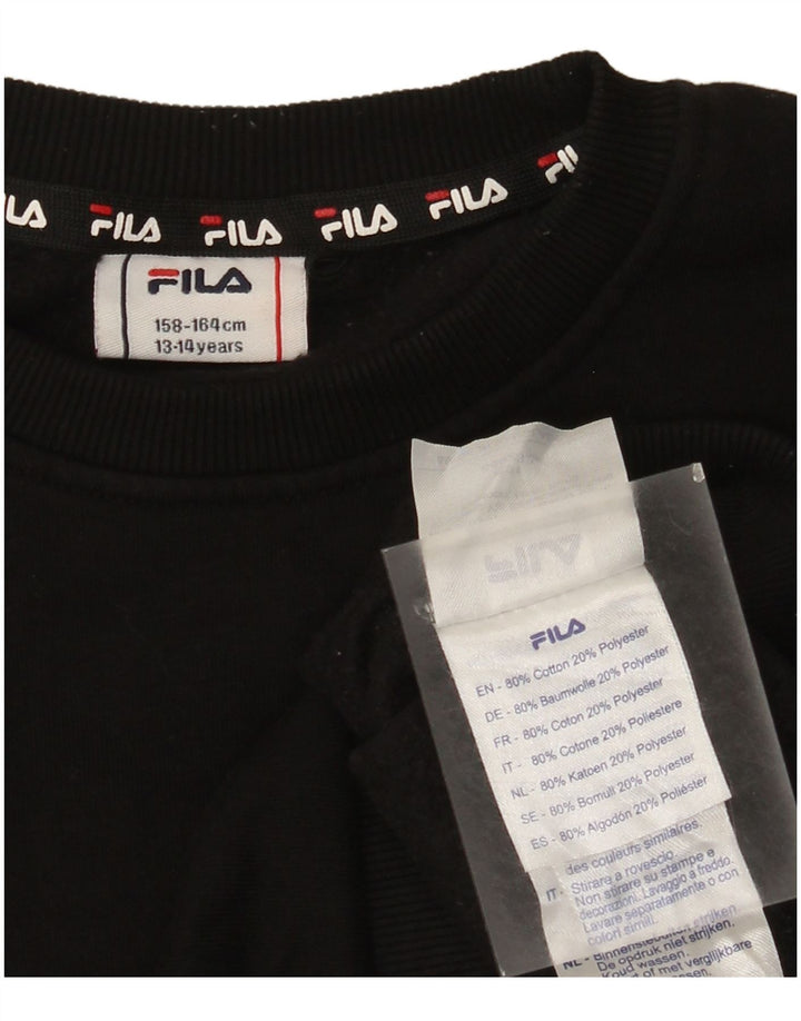 Fila Boys Graphic Φούτερ Jumper 13-14 ετών Μαύρο Βαμβακερό