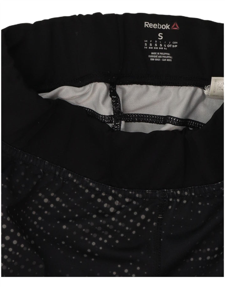 REEBOK Γυναικεία γραφικά κολάν Capri UK 8/10 Μικρά μαύρα στίγματα
