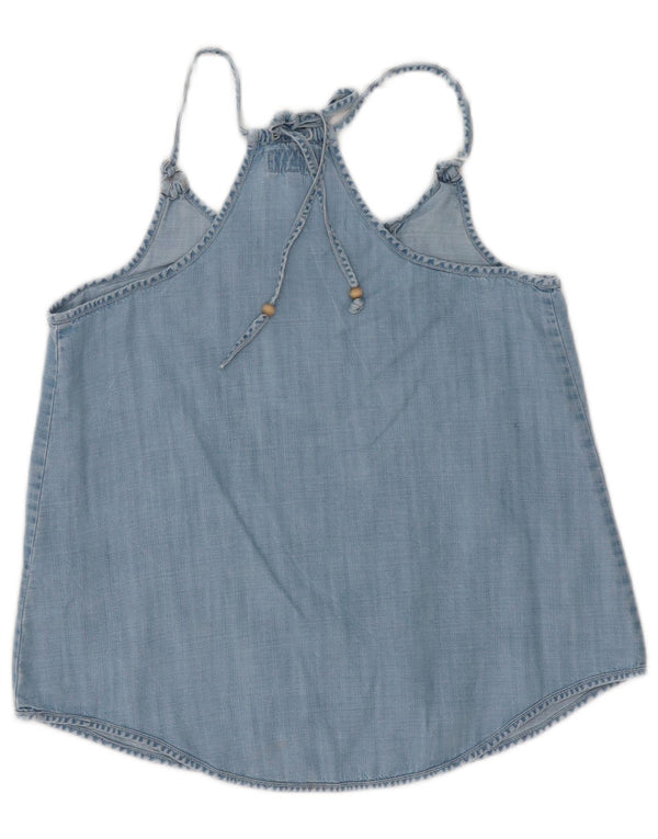 Tommy Hilfiger Womens Halter Top 10 Small Blue Lyocell
