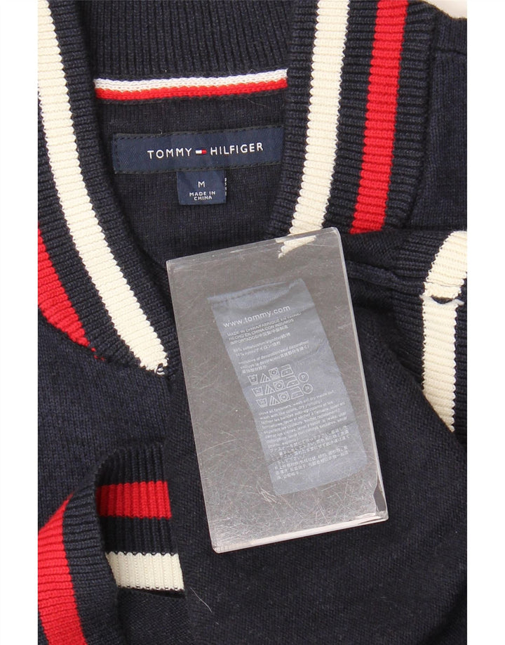 Ανδρικό πουλόβερ με ζακέτα Tommy Hilfiger, μεσαίο ναυτικό, βαμβακερό