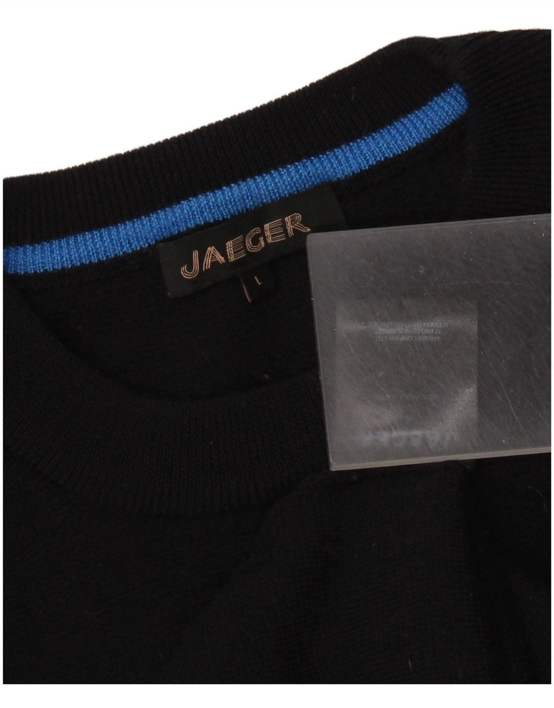 Γυναικείο πουλόβερ Jaeger Crop Crew Neck Jumper UK 16 μεγάλο μαύρο μαλλί