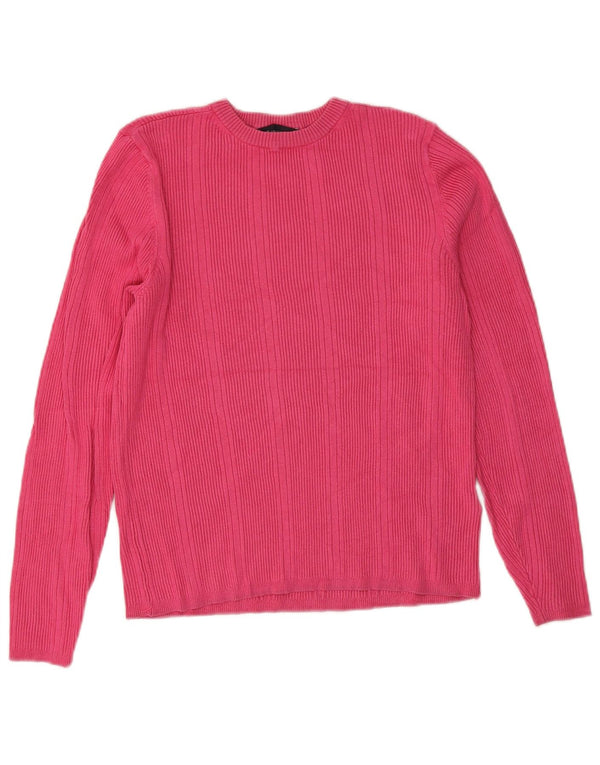 Marks & Spencer Γυναικείο πουλόβερ με λαιμόκοψη UK 14 Medium Pink Viscose