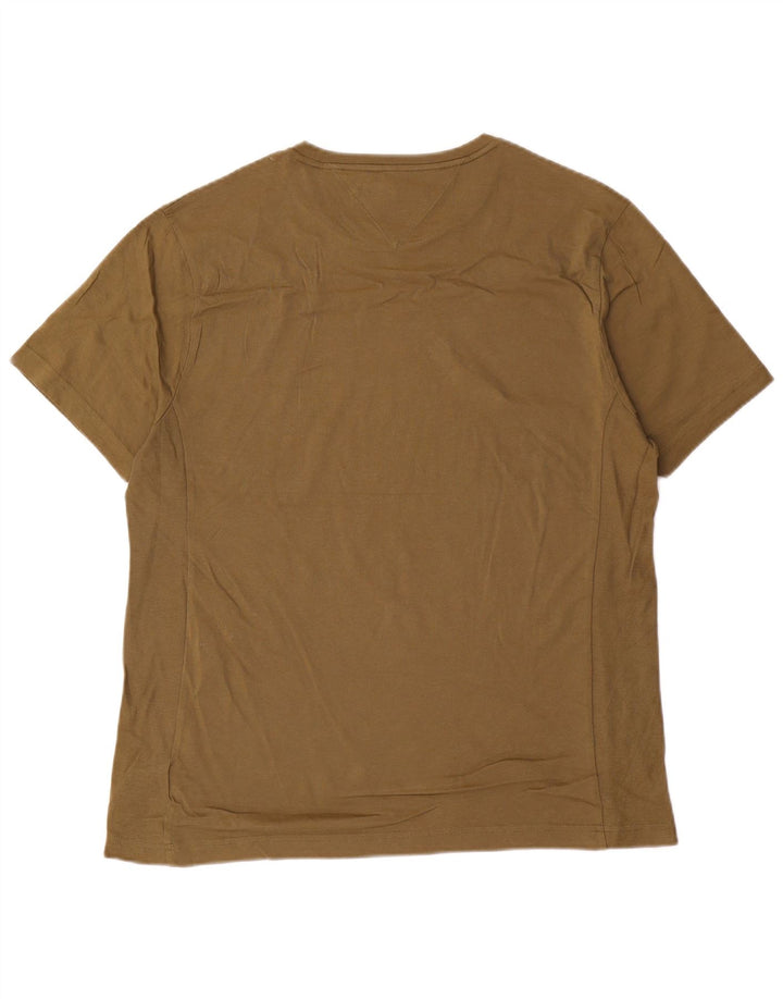 Ανδρικό T-Shirt TOMMY HILFIGER Τοπ μεσαίο χακί βαμβακερό