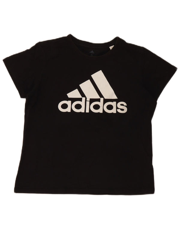 Γυναικείο γραφικό μπλουζάκι Adidas Top UK 8/10 Μικρό μαύρο βαμβακερό