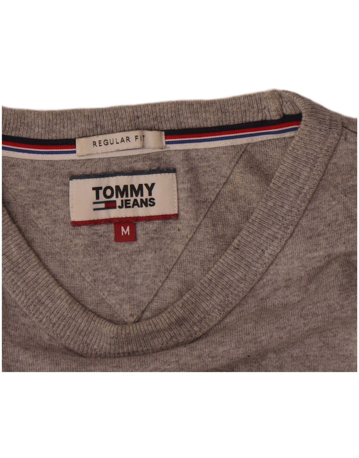 Tommy Hilfiger ανδρική κανονική φόρμα γραφική μπλούζα με μακρυμάνικο μεσαίο γκρι φλύκταινα
