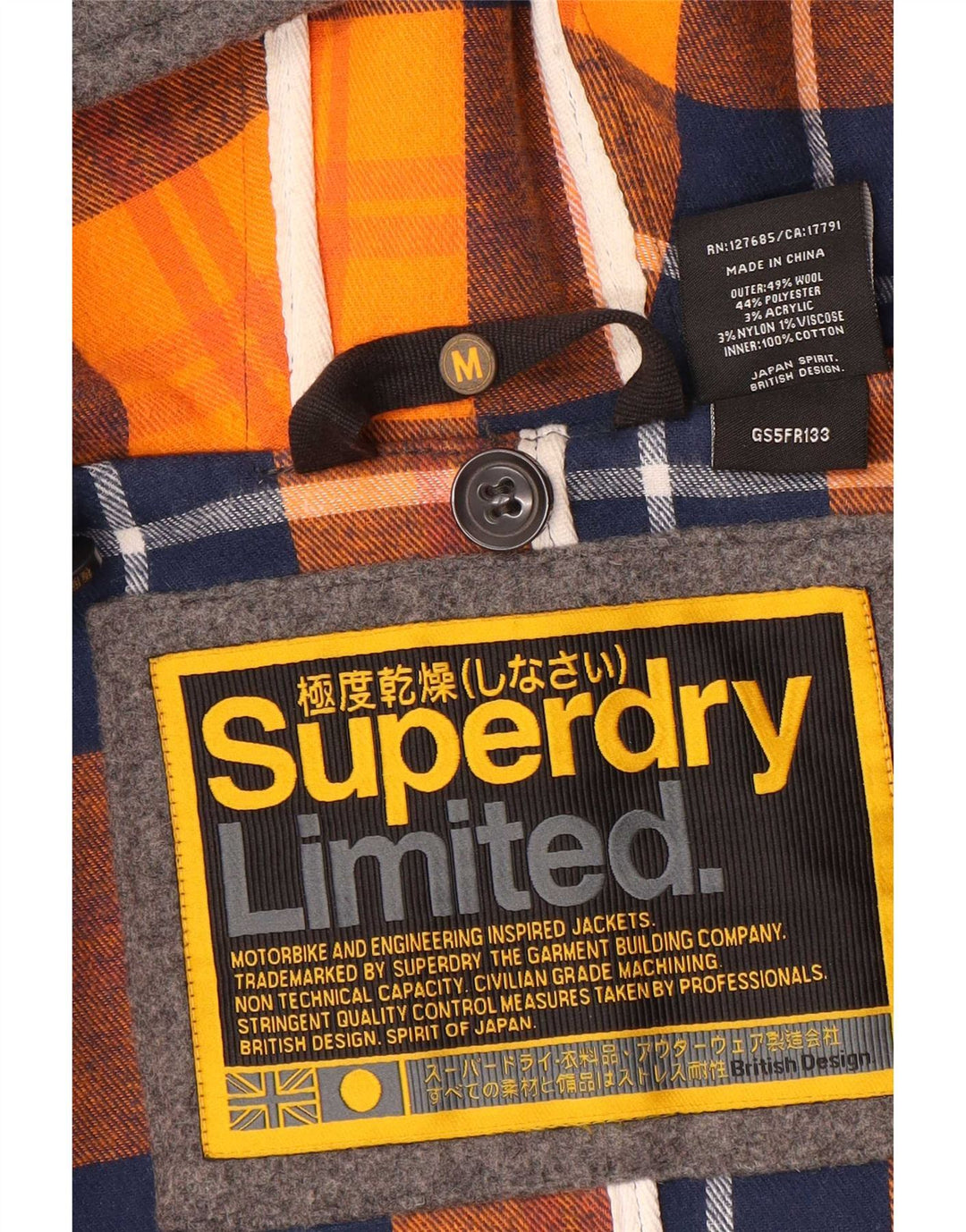 Superdry Γυναικείο παλτό Duffle με κουκούλα UK 12 Medium Grey Wool