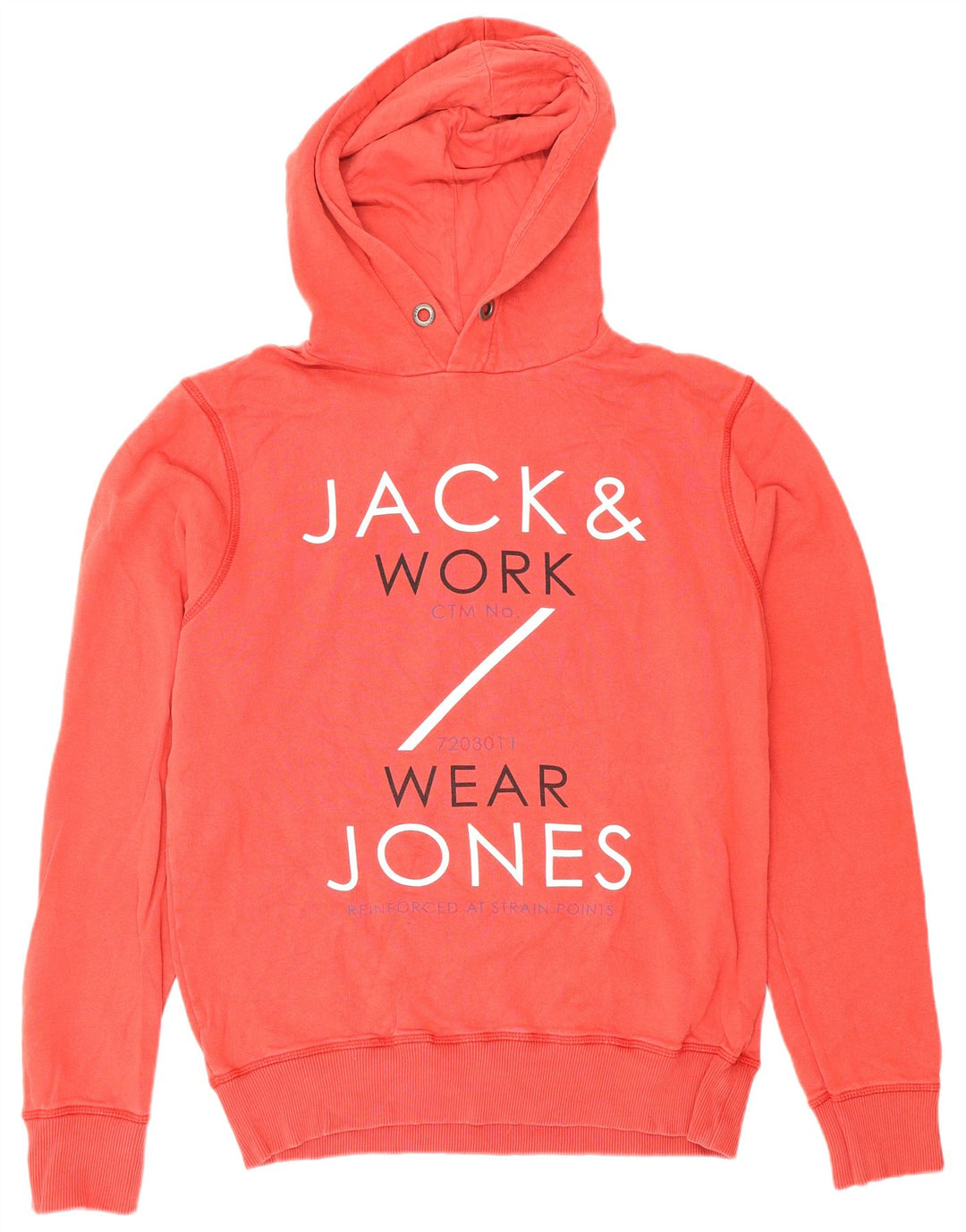 Jack & Jones Ανδρικό γραφικό με κουκούλα, μεσαίο κόκκινο βαμβακερό