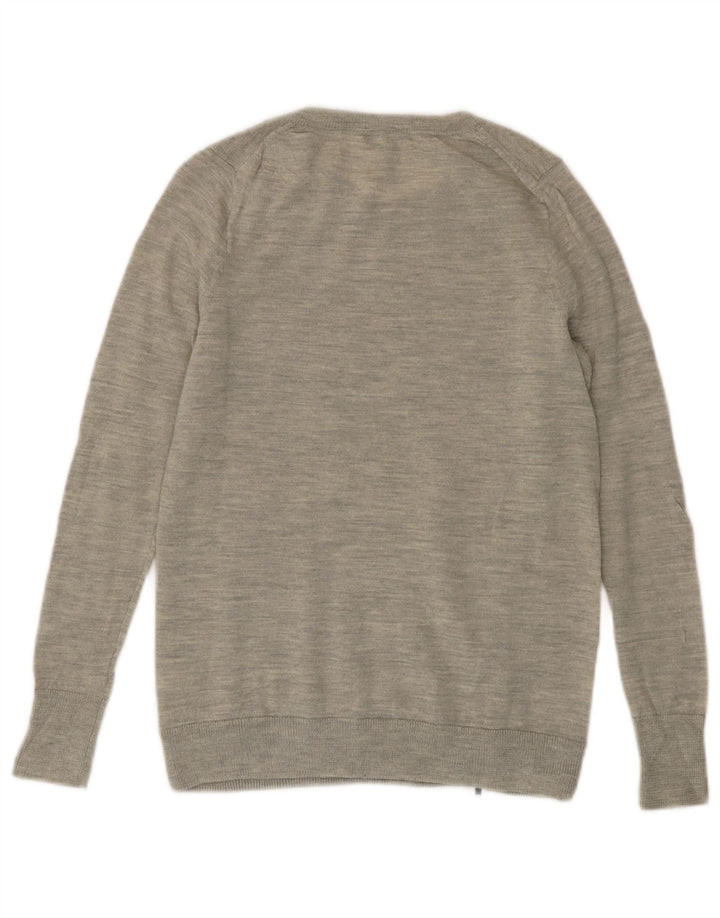 J. CREW Γυναικείο πουλόβερ με λαιμό σκάφος UK 10 Small Grey Merino Wool