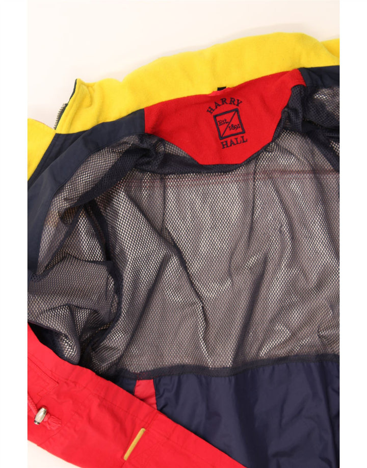 VINTAGE Mens Graphic Windbreaker Jacket UK 38 Medium Red Colourblock Nylon Vintage Vintage and Second-Hand Vintage from Messina Hembry 
