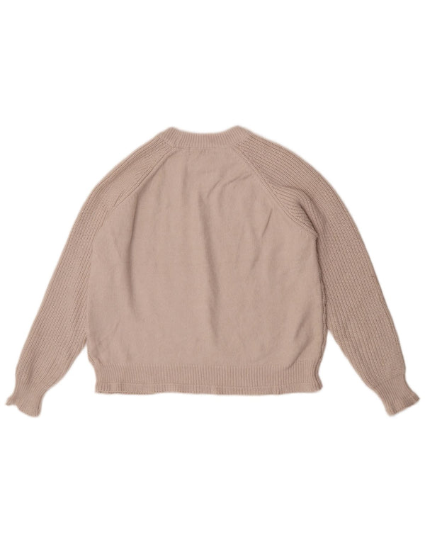 Marks & Spencer Γυναικείο πουλόβερ Crop Crew Neck Jumper UK 14 Medium Beige