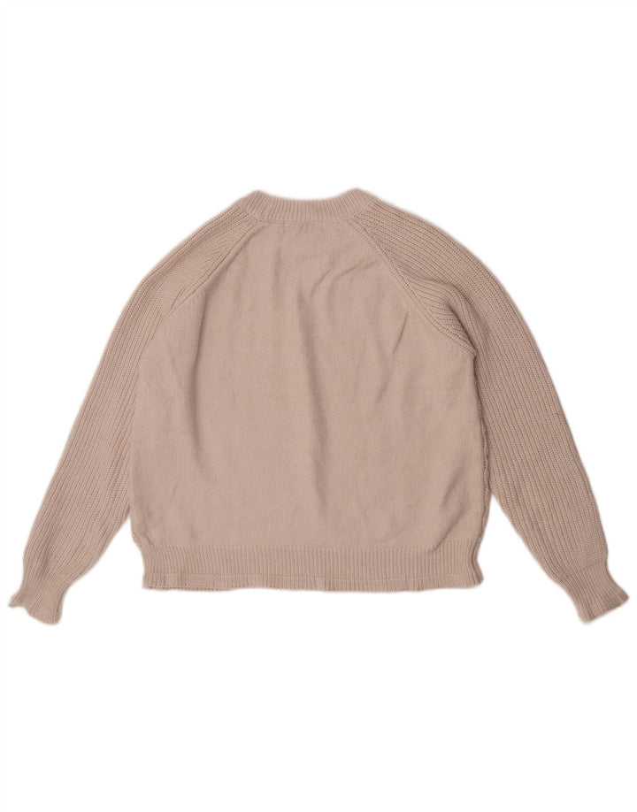 Marks & Spencer Γυναικείο πουλόβερ Crop Crew Neck Jumper UK 14 Medium Beige