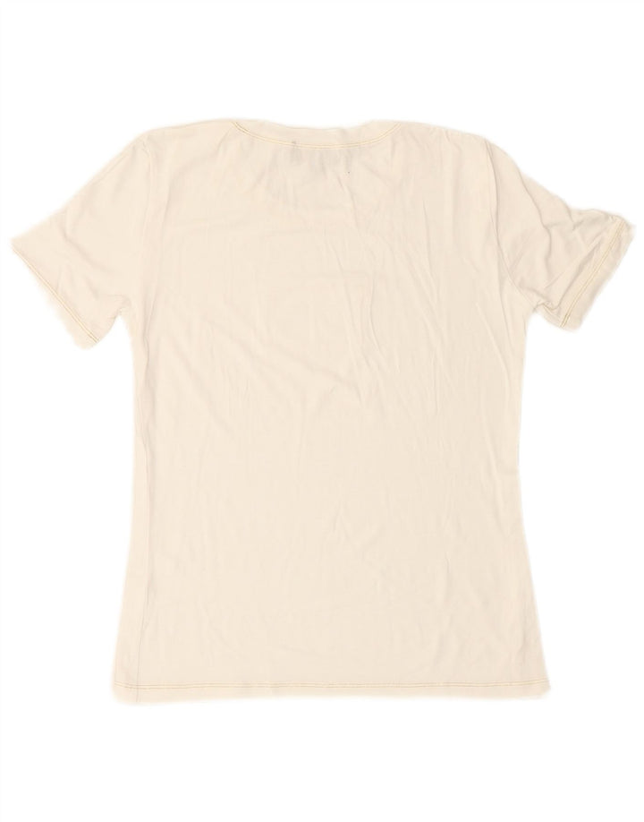 Γυναικείο γραφικό μπλουζάκι LUISA SPAGNOLI Top 14 μεσαία λευκή βισκόζη