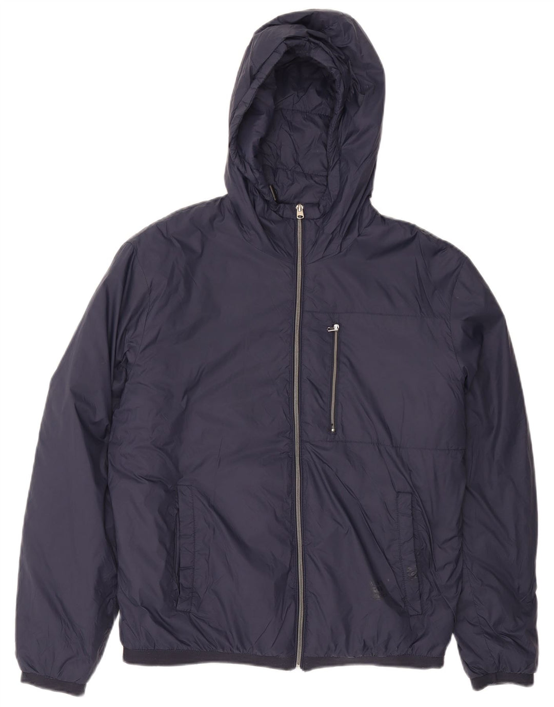 Zara Ανδρικό μπουφάν με κουκούλα UK 38 Medium Navy Blue Nylon
