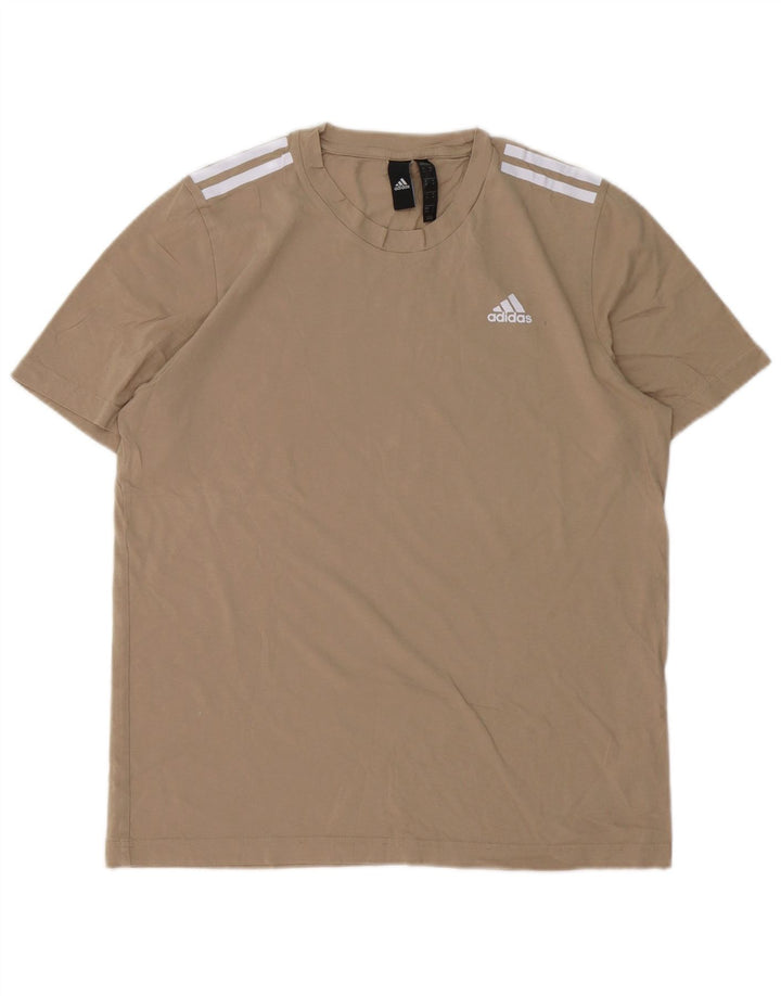 Ανδρικό T-Shirt Adidas Top Βαμβακερό μεσαίο μπεζ