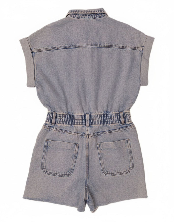 Zara Γυναικείο Τζιν Playsuit UK 14 Medium Blue Cotton