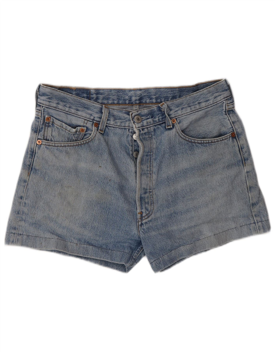 LEVI'S Womens 501 Denim Shorts W33 Large Blue Cotton