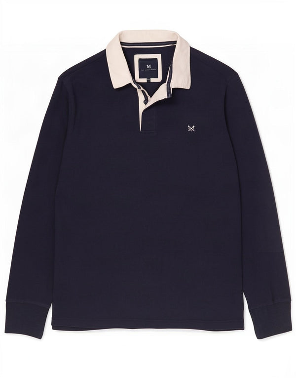 Crew Clothing Ανδρικό μακρυμάνικο μπλουζάκι ράγκμπι πόλο 2XL Navy Blue βαμβακερό