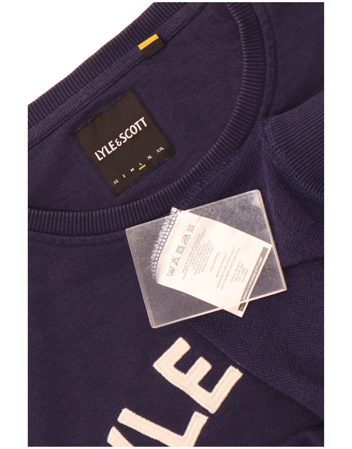Lyle & Scott Ανδρικό γραφικό φούτερ Jumper Large Navy Blue από βαμβάκι
