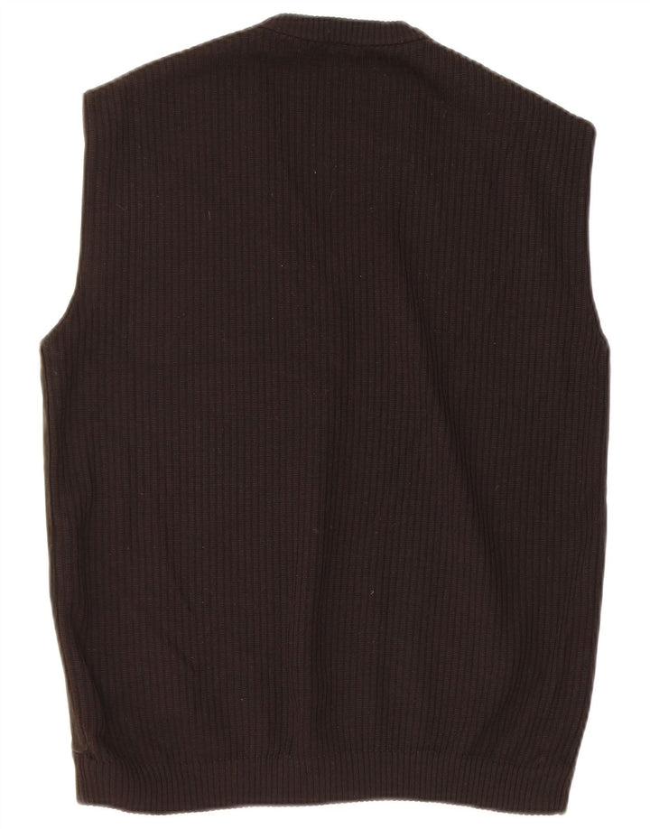 Vintage Ανδρικό Suede Γιλέκο Tank Top IT 48 Small Brown