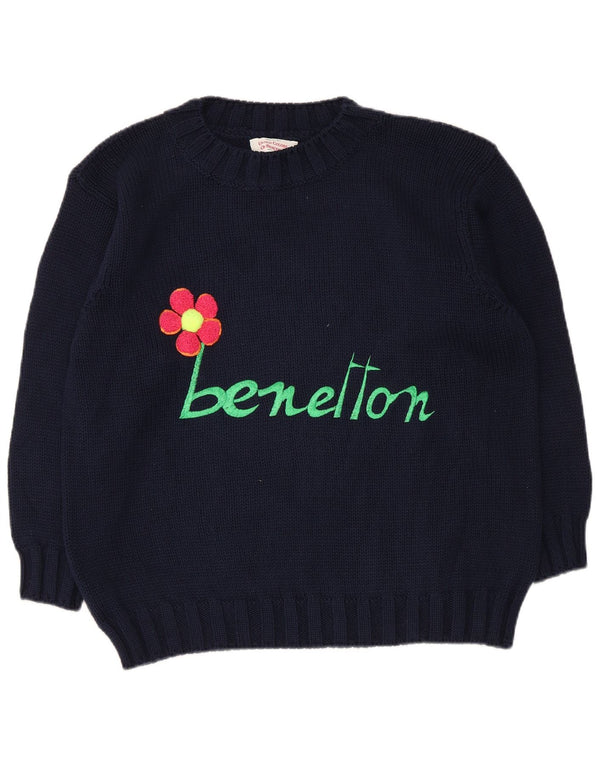 Γυναικείο πουλόβερ Benetton Crew Neck Jumper IT 42 Medium Navy Blue Floral