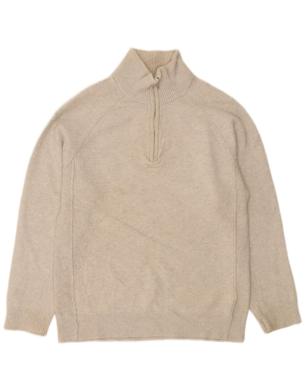 Reiss γυναικείο πουλόβερ με φερμουάρ UK 18 XL μαλλί με μπεζ