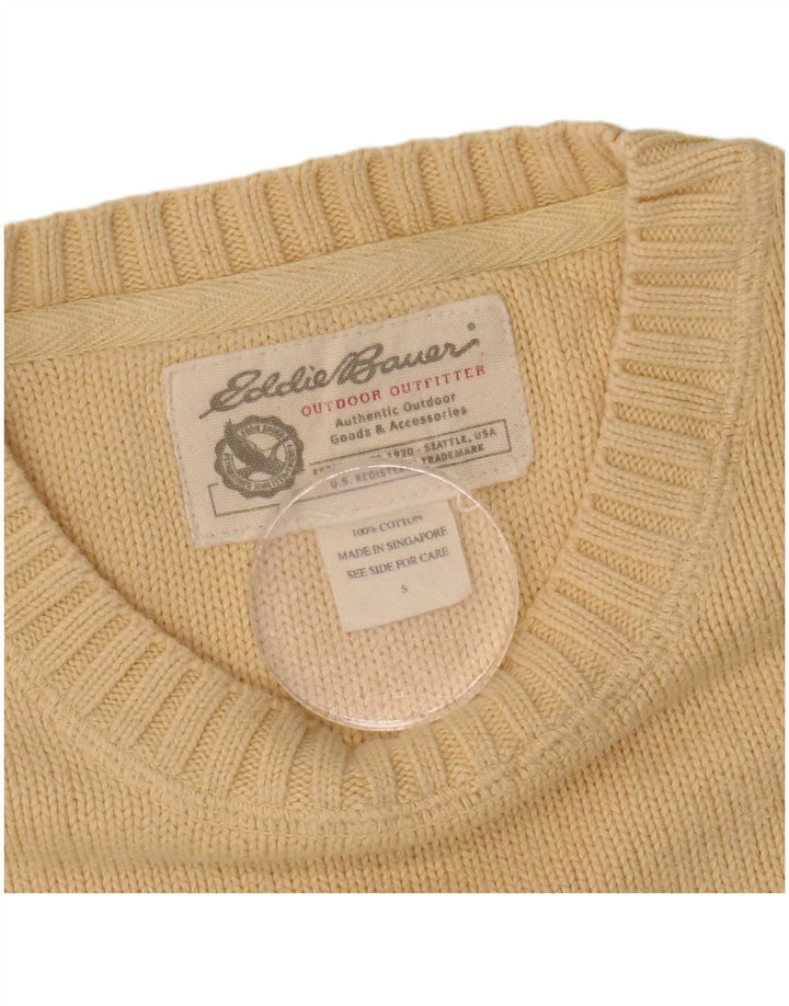 Eddie Bauer Ανδρικό πουλόβερ με λαιμόκοψη, μικρό κίτρινο βαμβακερό