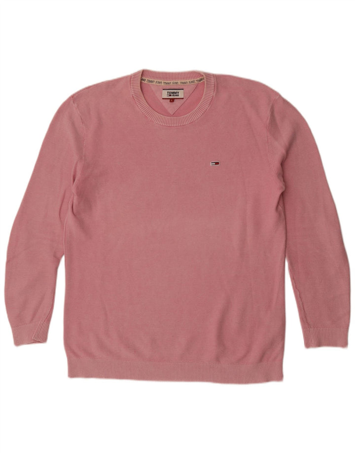 Tommy Hilfiger Ανδρικό πουλόβερ με λαιμόκοψη μεγάλο ροζ