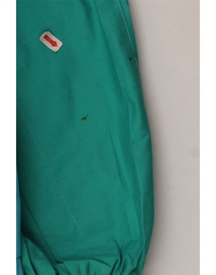 VINTAGE Boys Rain Jacket 15-16 Years Green Colourblock Cotton
