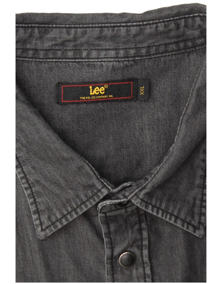 Ανδρικό τζιν πουκάμισο LEE 2XL μαύρο