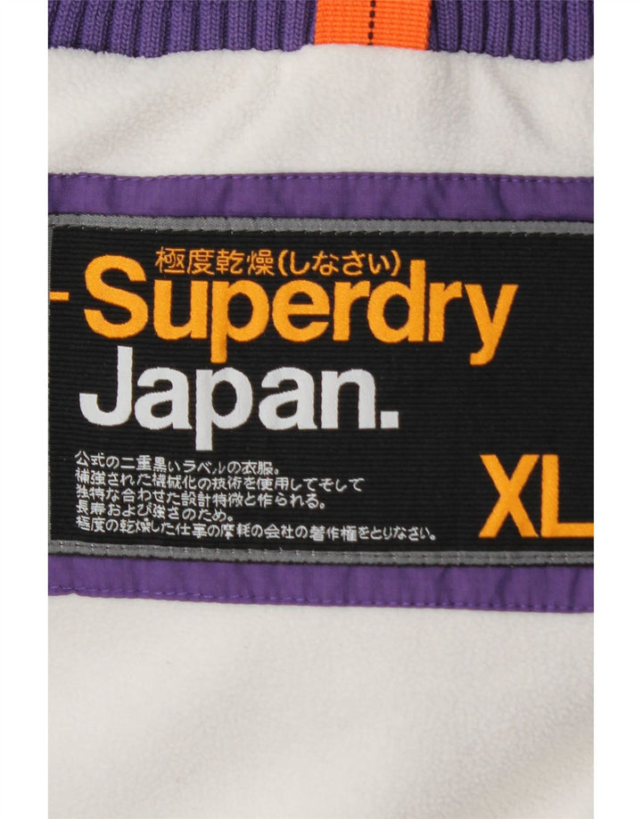 SUPERDRY Γυναικείο μπουφάν με κουκούλα αντιανεμικό UK 18 XL Purple Nylon