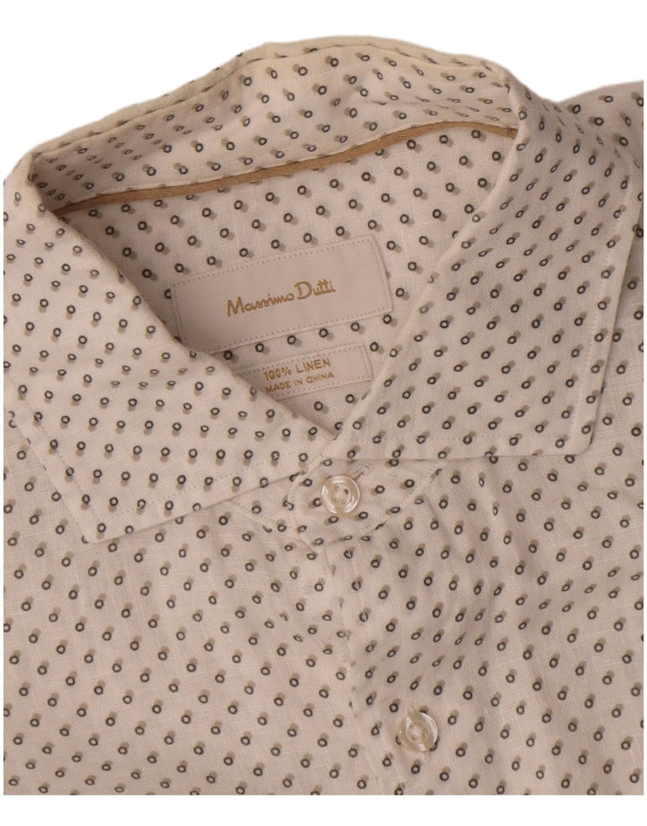 Ανδρικό πουκάμισο Massimo Dutti Λινό με μεσαίο λευκό στίγματα