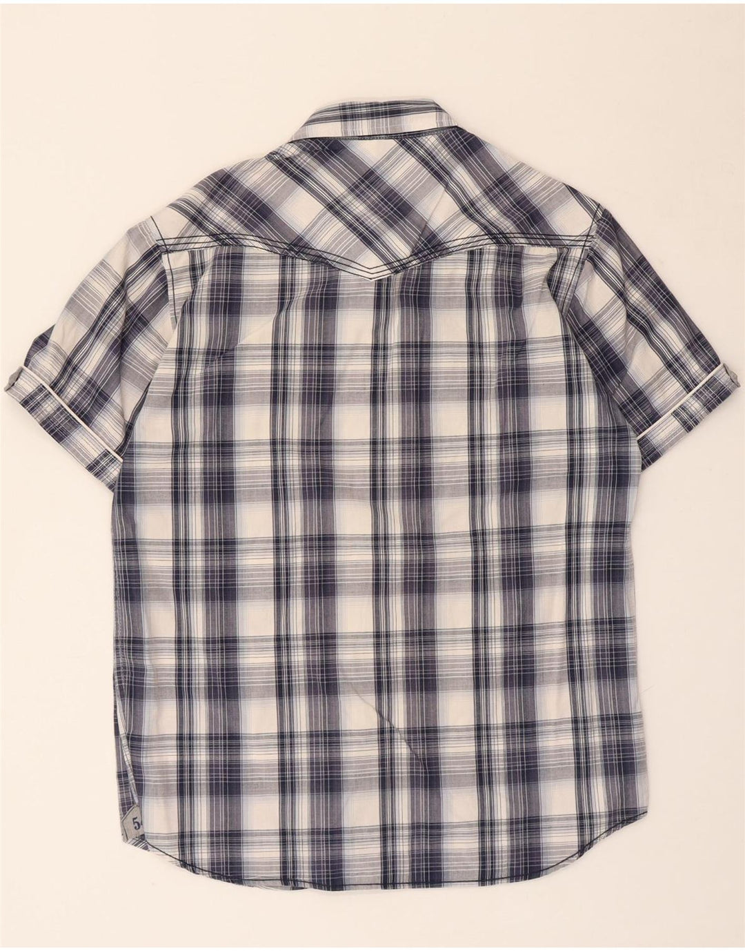 Ανδρικό κοντομάνικο μπλουζάκι WPM γραφικό XL Μπλε καρό βαμβακερό