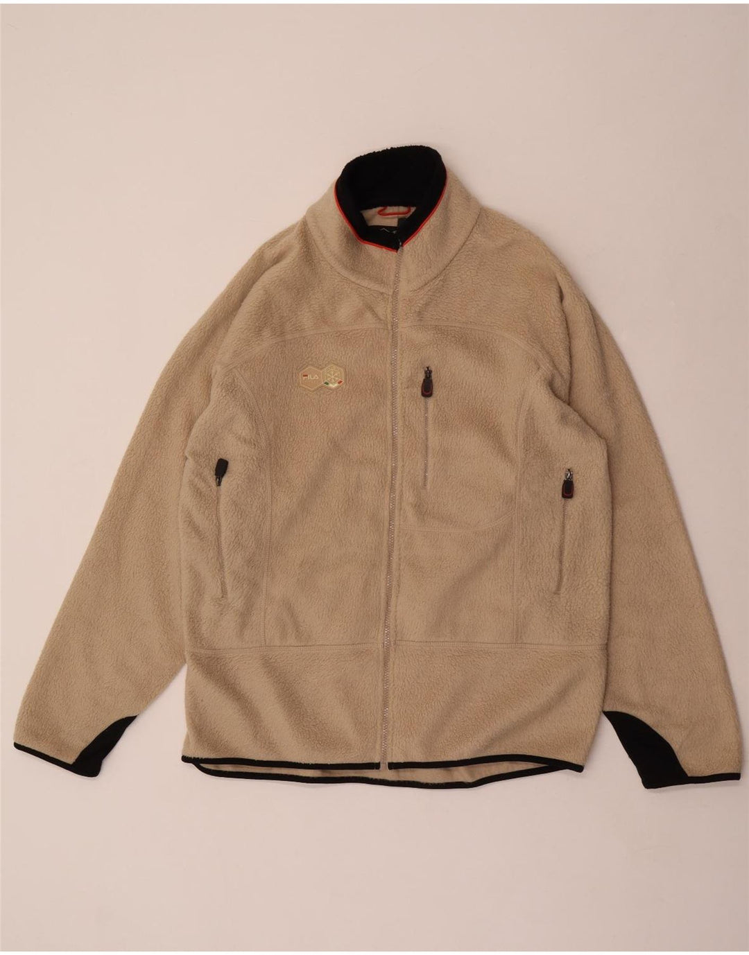 Fila Ανδρικό Fleece Jacket UK 44 2XL Beige Polyester