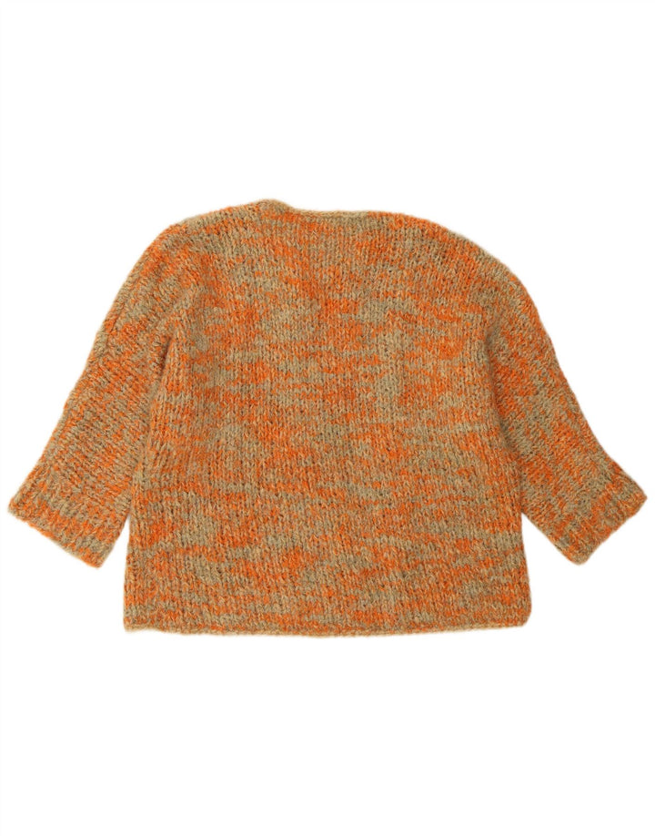 Γυναικείο πουλόβερ Vintage Crop Boat Neck Jumper UK 18 2XL Orange Flecked