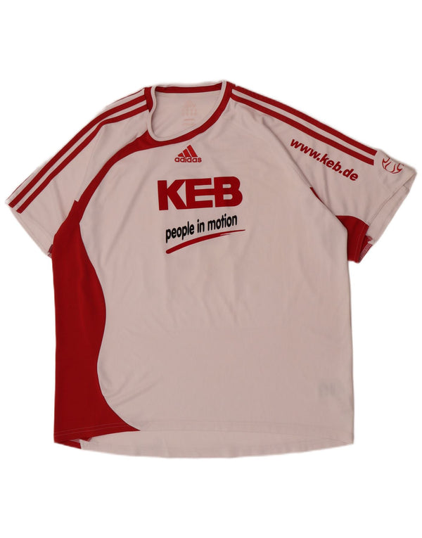 Ανδρικό κοντό μανίκι Adidas κανονικό γραφικό T-shirt Top XL Λευκό χρώμα