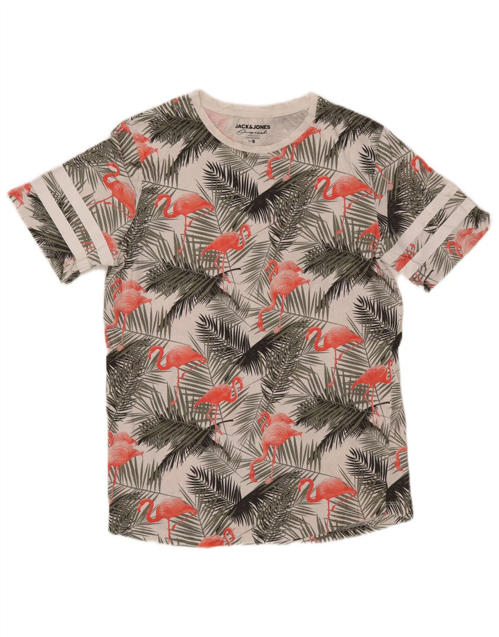JACK & JONES Ανδρικό γραφικό T-Shirt Top Μικρό πολύχρωμο Floral