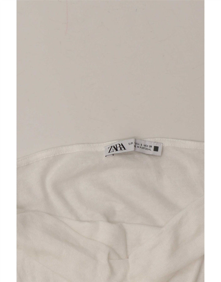 Zara Γυναικεία Μπλούζα Τοπ UK 10 Small White