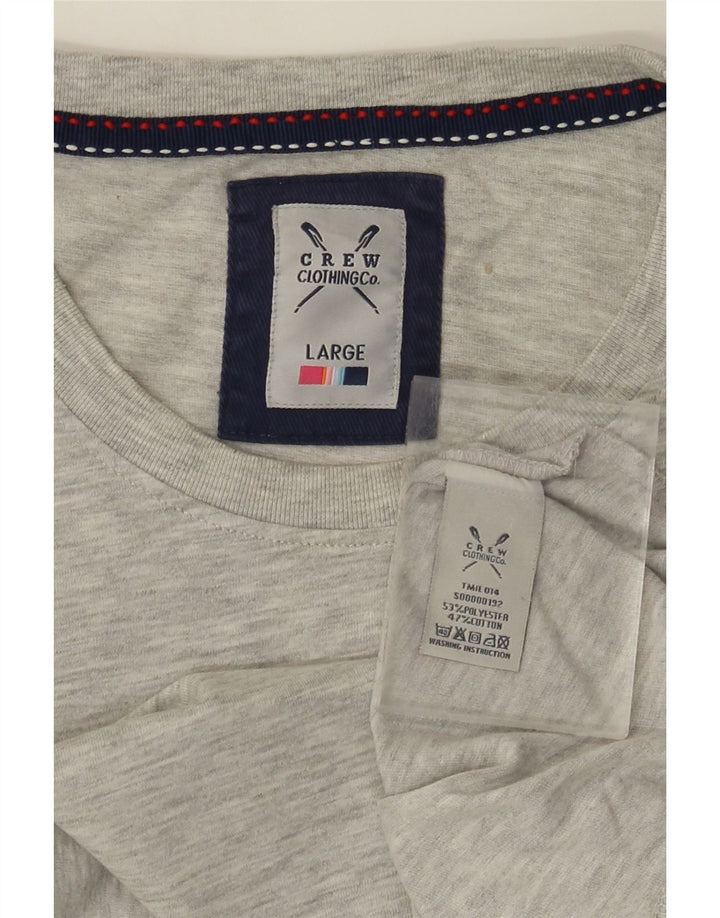 CREW CLOTHING Ανδρικό T-Shirt Top μεγάλο γκρι βαμβακερό