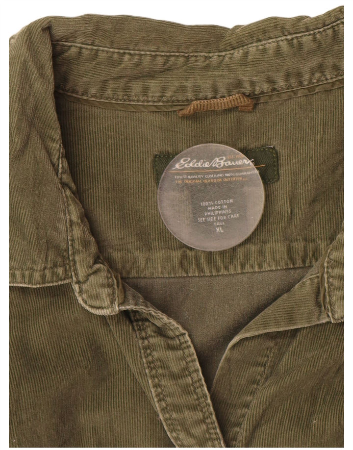 EDDIE BAUER Γυναικείο ψηλό κοτλέ πουκάμισο UK 18 XL πράσινο βαμβακερό